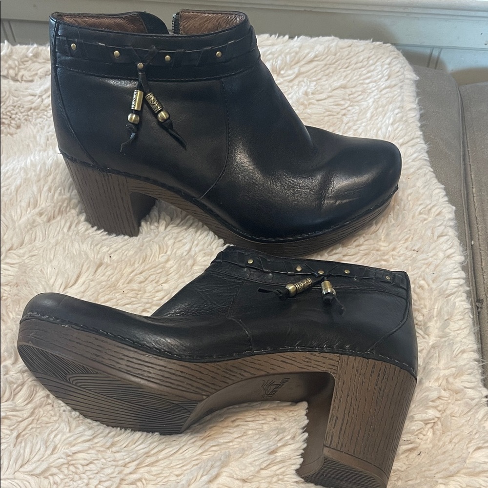 Black Leather Ankle Boots